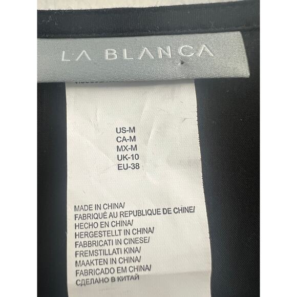 La Blanca La Costa Lace Swim Coverup V Neck Romper, Black M - Picture 6 of 7